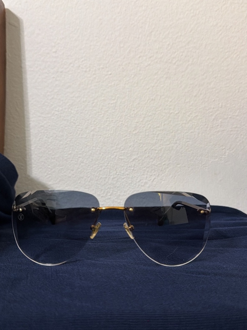 Louis Vuitton Grease Rimless Aviator Sunglasses- Gold Gradient